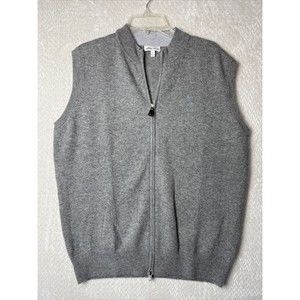 Peter Millar Men's Size Lrg Cashmere Blend Full Zip Vest Gray Style MF19S10 ACC